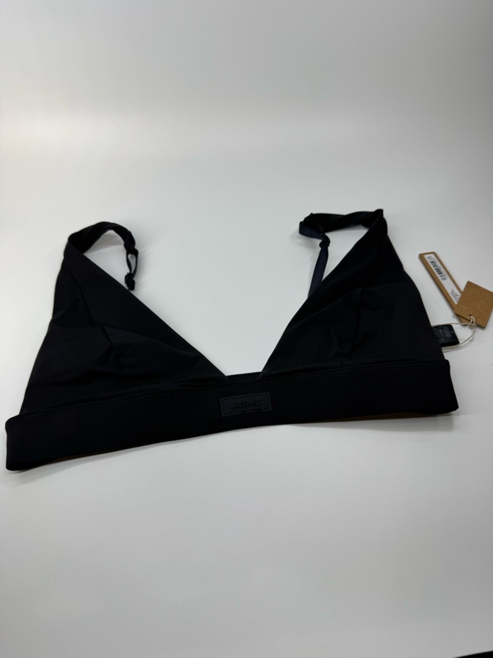 SKIMS Recycled Swim Plunge Bikini Top In Onyx NWT Size Medium